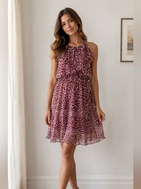 Giamba Paris Giambattista Valli pleated bow print dress extra small XS